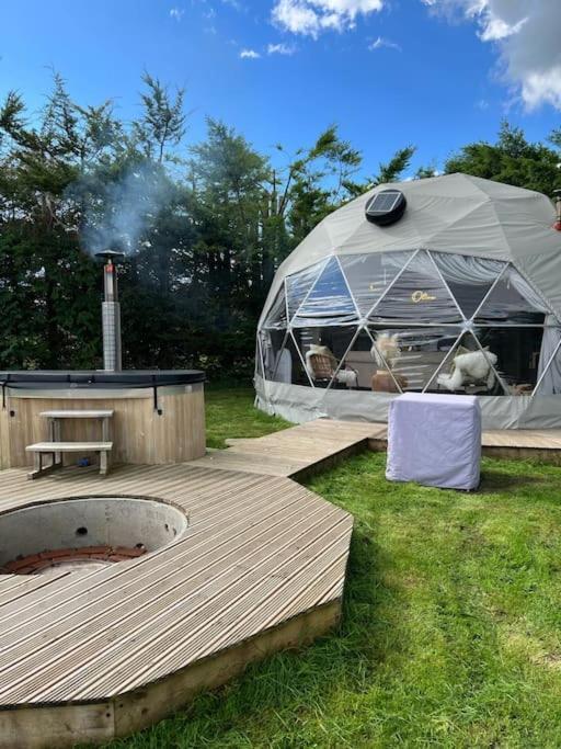 Luxury tent Beautiful Olive Pod Geo Dome House With Hot Tub East Horsley